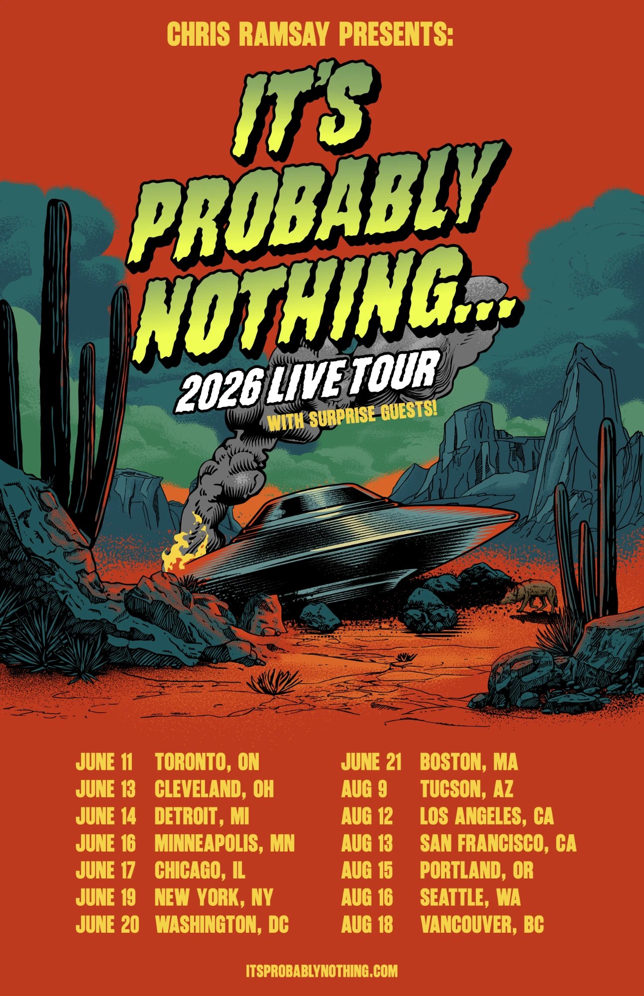 Chris Ramsay presents It's Probably Nothing 2026 Live Tour poster