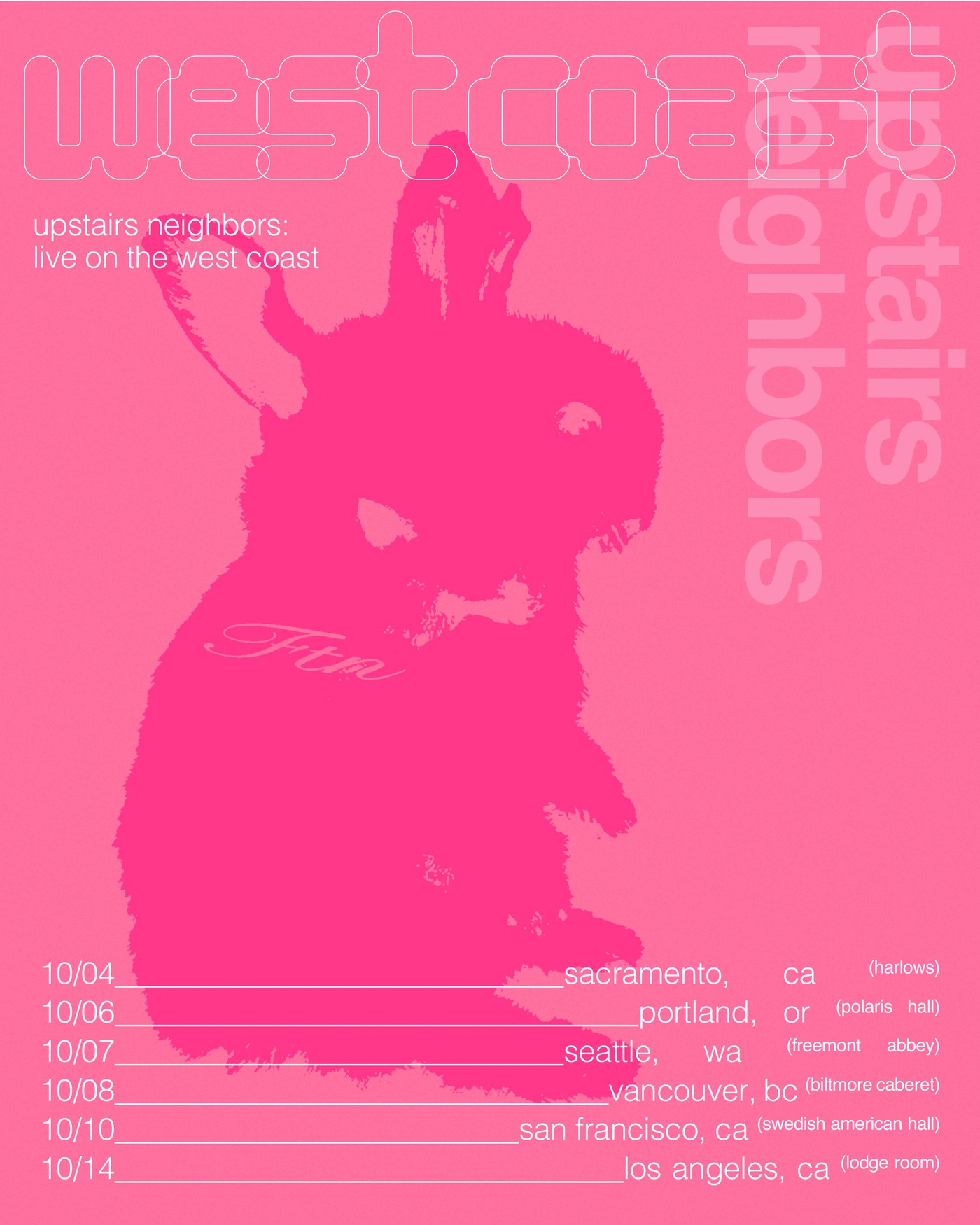 Upstairs Neighbors Live on the West Coast tour poster